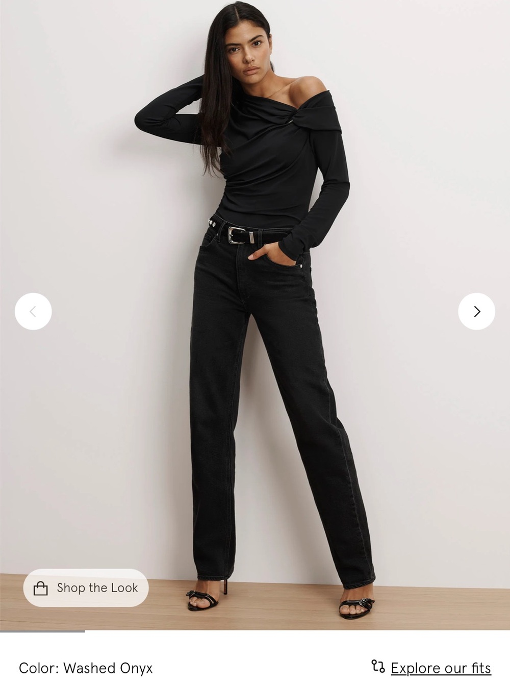 Veronica Beard Harley Arc-Leg Jean Washed Onyx Black Straight-Leg Jeans